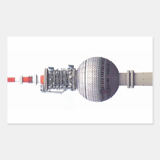 Tv Tower (Fernsehturm), Berlin,Red (tv14) Rectangular Sticker (Front)
