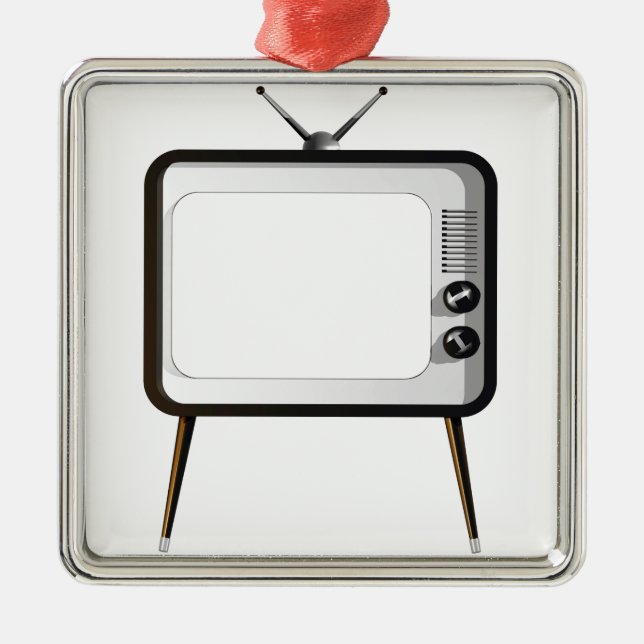 TV with empty screen Metal Tree Decoration (Front)