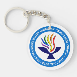 TVUUC Chalice Logo Medium Blue Circle Key Ring
