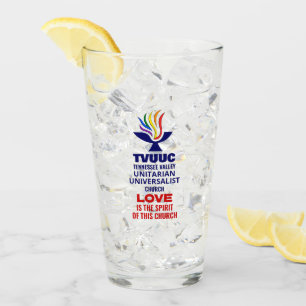 TVUUC Chalice Logo Symbol, Love is the Spirit Glass