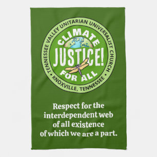 TVUUC Climate Justice! For All Tea Towel