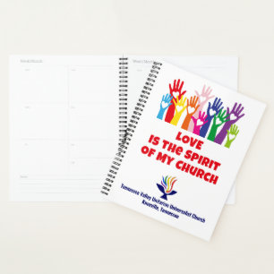 TVUUC Hearts/Hands LOVE is the Spirit Planner