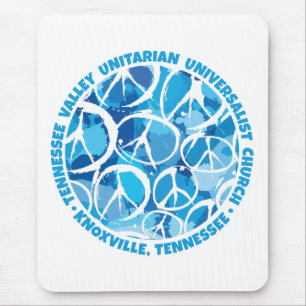 TVUUC Peace Signs in Shades of Blue Mouse Mat