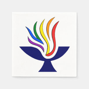 TVUUC Symbol Flaming Chalice Logo Napkin