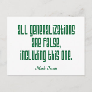 Twain on Generalisations Postcard