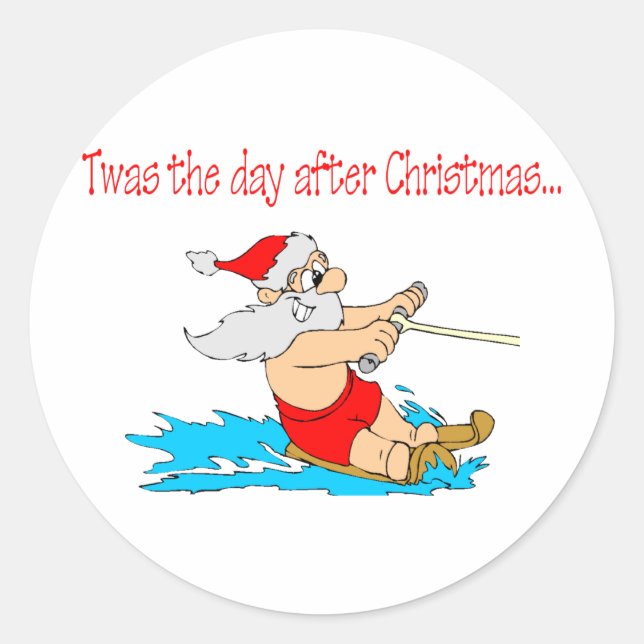 Twas The Day After Christmas Classic Round Sticker (Front)