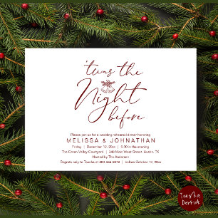 'Twas The Night Before Burgundy Rehearsal Dinner Invitation