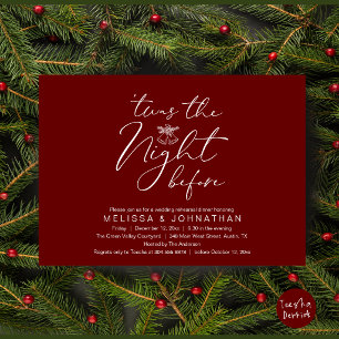 'Twas The Night Before Burgundy Rehearsal Dinner Invitation