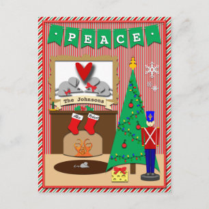 Twas the Night Before Christmas • 2 Stockings Holiday Postcard