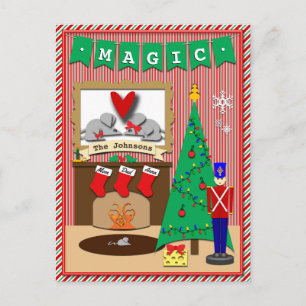 Twas the Night Before Christmas • 3 Stockings Holiday Postcard