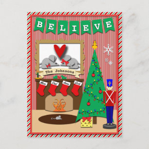 Twas the Night Before Christmas • 4 Stockings Holiday Postcard