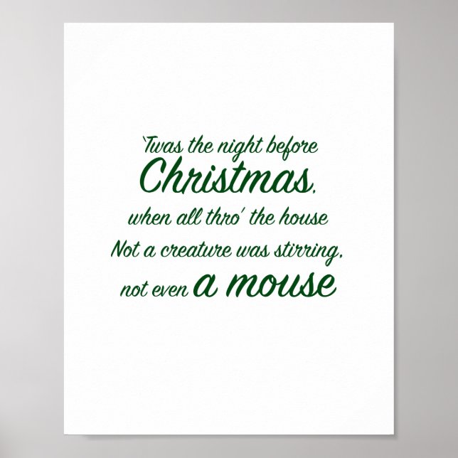 Twas the Night Before Christmas Green Poster (Front)