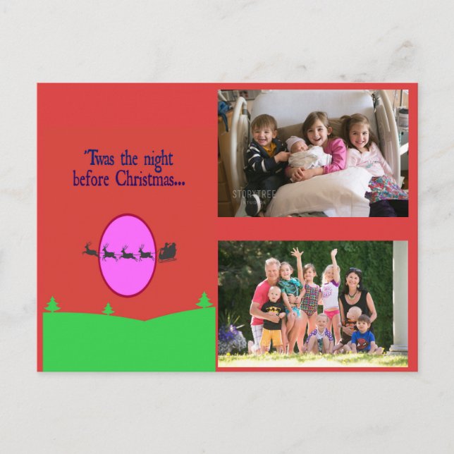 Twas the Night before Christmas Holiday Postcard (Front)