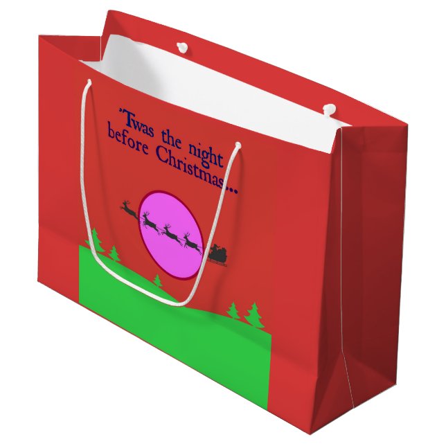 Twas The Night Before Christmas Large Gift Bag (Front Angled)