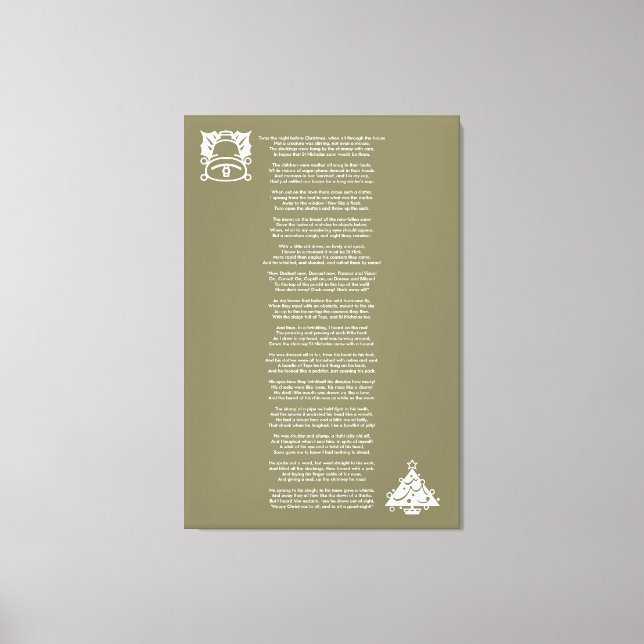 Twas the Night Before Christmas Poem Canvas Print (Front)