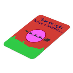 Twas The Night Before Christmas Red Green Colours Magnet