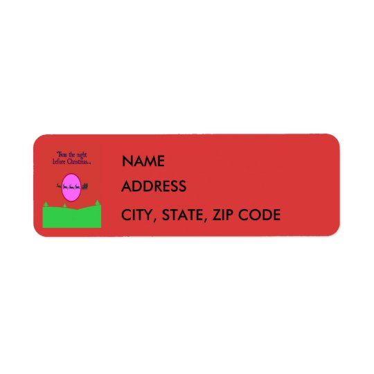 Twas The Night Before Christmas Return Address Label