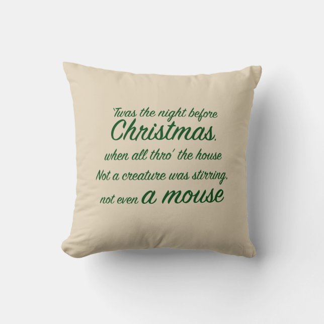 'Twas the night before Christmas Throw Pillow (Front)