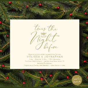 'Twas The Night Before Gold Cream Rehearsal Dinner Invitation
