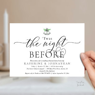 Twas The Night Before Modern Rehearsal Dinner Invitation