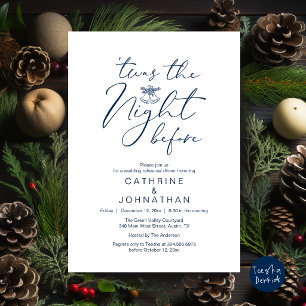 'Twas The Night Before Navy Blue Rehearsal Dinner Invitation