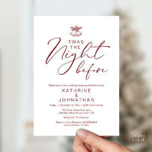 'Twas The Night Before Romantic Rehearsal Dinner Invitation
