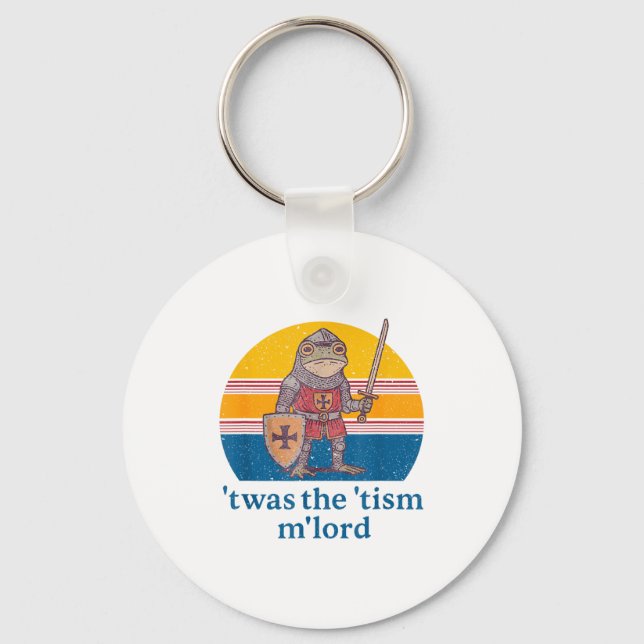 Twas The Tism M Lord Frog Knight - Autism Awarenes Key Ring (Front)