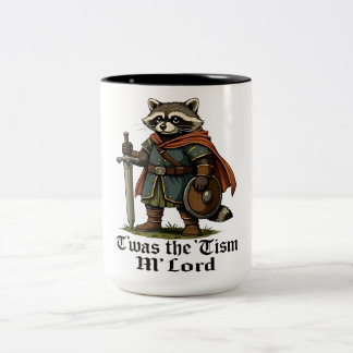 TWAS The Tism M Lord Funny Vintage Racoon Graphic Two-Tone Coffee Mug