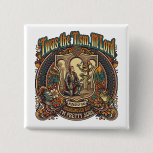  Twas the Tism M'Lord Autism Funny Neurospicy  15 Cm Square Badge