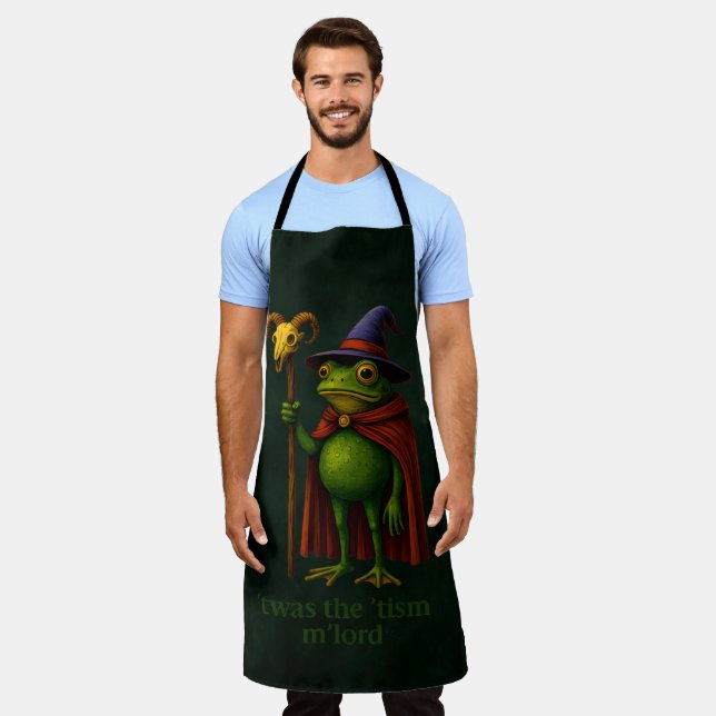 T'was The 'Tism M'Lord Frog Meme Autism Awareness Apron (Worn)