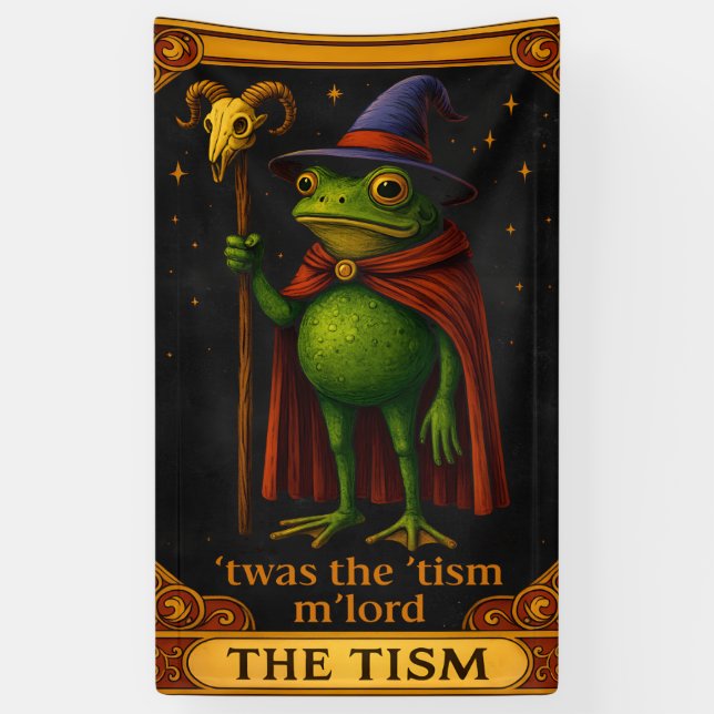 T'was The 'Tism M'Lord Frog Meme Autism Awareness Banner (Vertical)