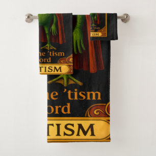 T'was The 'Tism M'Lord Frog Meme Autism Awareness Bath Towel Set