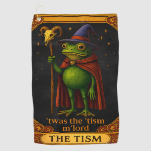 T'was The 'Tism M'Lord Frog Meme Autism Awareness Golf Towel