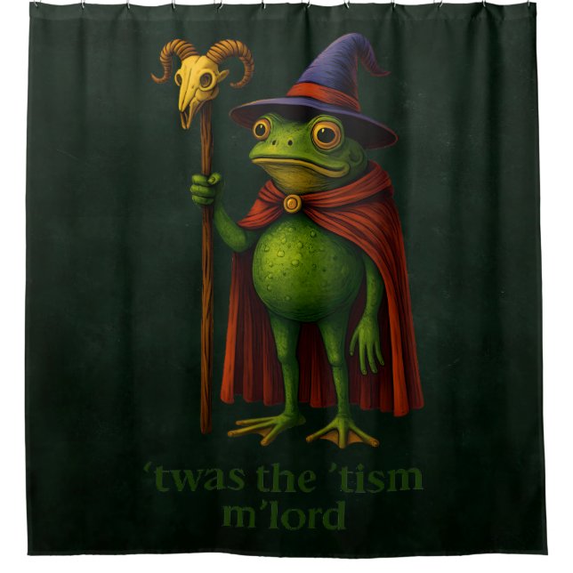 T'was The 'Tism M'Lord Frog Meme Autism Awareness Shower Curtain (Front)