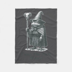 Twas The Tism M'lord Funny Meme Frog Witch Autism Fleece Blanket