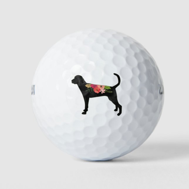 TWC Dog Breed Boho Foral Silhouette Golf Balls (Front)