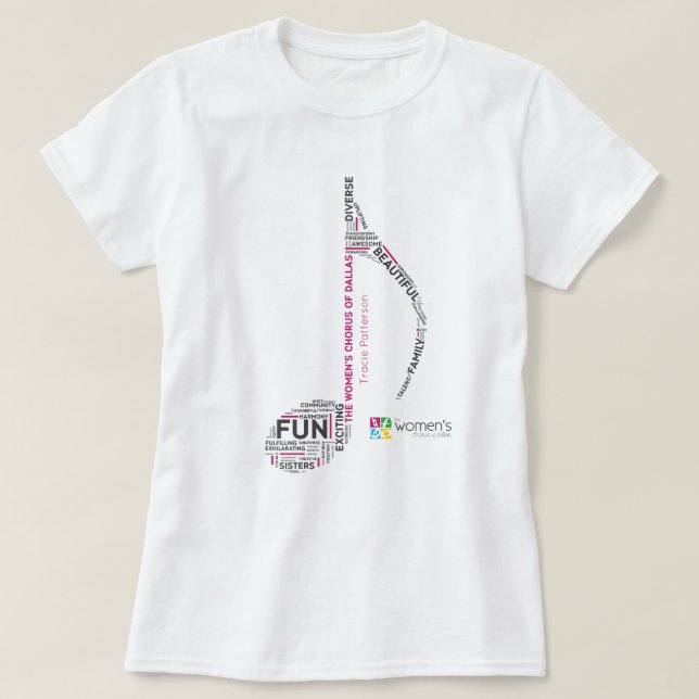 TWCD - Words Note Pink T-Shirt (Design Front)
