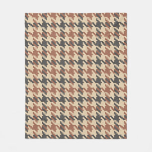 Tweed Goose Foot Vintage Pattern Fleece Blanket