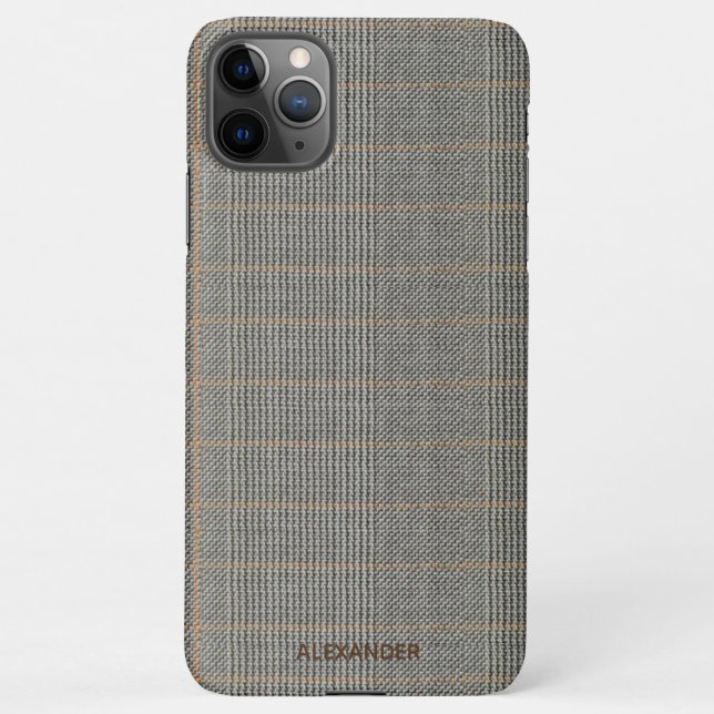 Tweed Look Personalised Mens Womens Budget iPhone Case (Back)