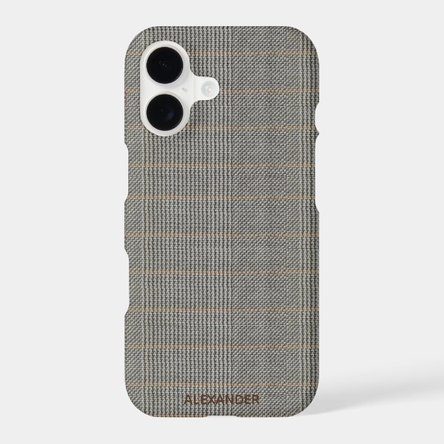 Tweed Look Personalised Mens Womens Budget iPhone Case (Back)