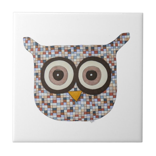 Tweed Owl Ceramic Tile (Front)