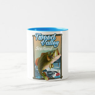 Tweed Valley Scotland Fishing poster Two-Tone Coffee Mug