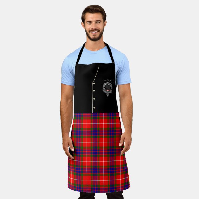 Tweedie Clan Badge & Tartan Kilt Apron (Worn)