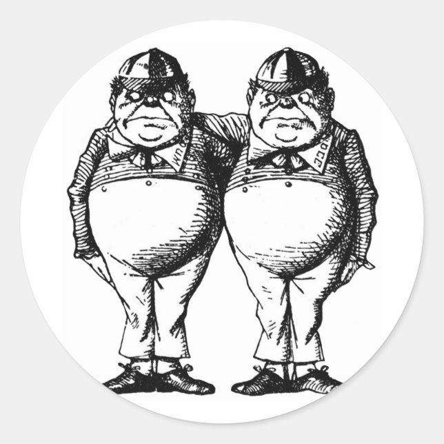 Tweedle Dee and Tweedle Dum Classic Round Sticker (Front)