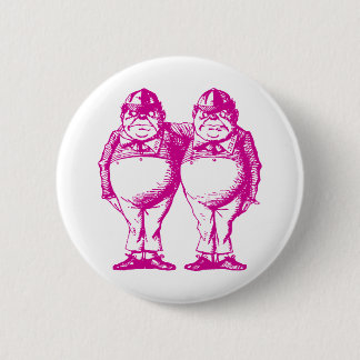 Tweedle Dee and Tweedle Dum Inked Pink 6 Cm Round Badge