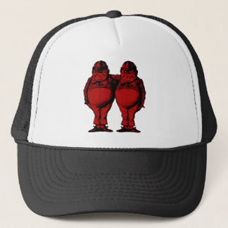 Tweedle Dee and Tweedle Dum Inked Red Fill Trucker Hat