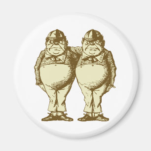 Tweedle Dee and Tweedle Dum Inked Sepia Magnet