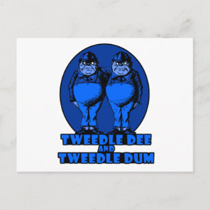 Tweedle Dee and Tweedle Dum Logo Blue Postcard