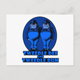Tweedle Dee and Tweedle Dum Logo Blue Postcard