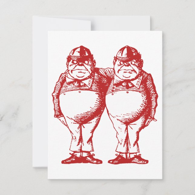 Tweedle Dee and Tweedle Dum Red Prom Bid Invitation (Front)
